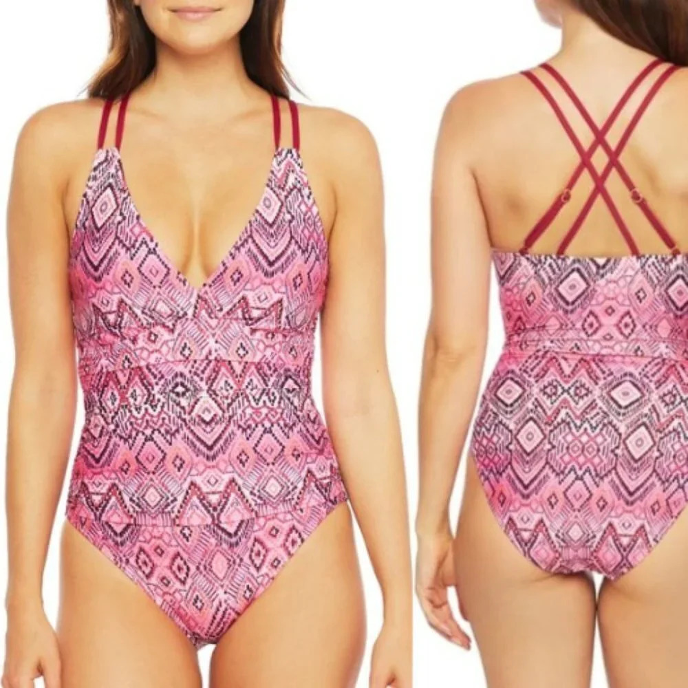 La Blanca Idealist Surplice Double Strappy Back Swimsuit 28231